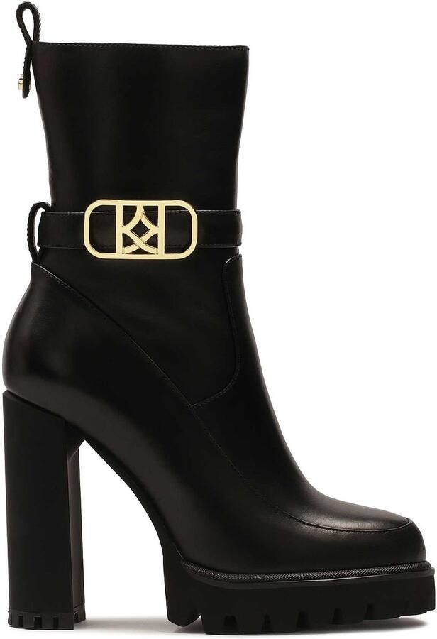 Kazar Zwarte monogramlaarzen op een paal.Dit product valt klein uit.