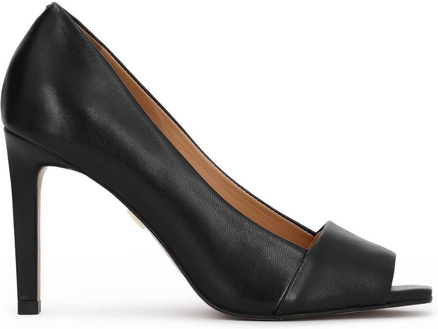 Kazar Black peep toe pumps