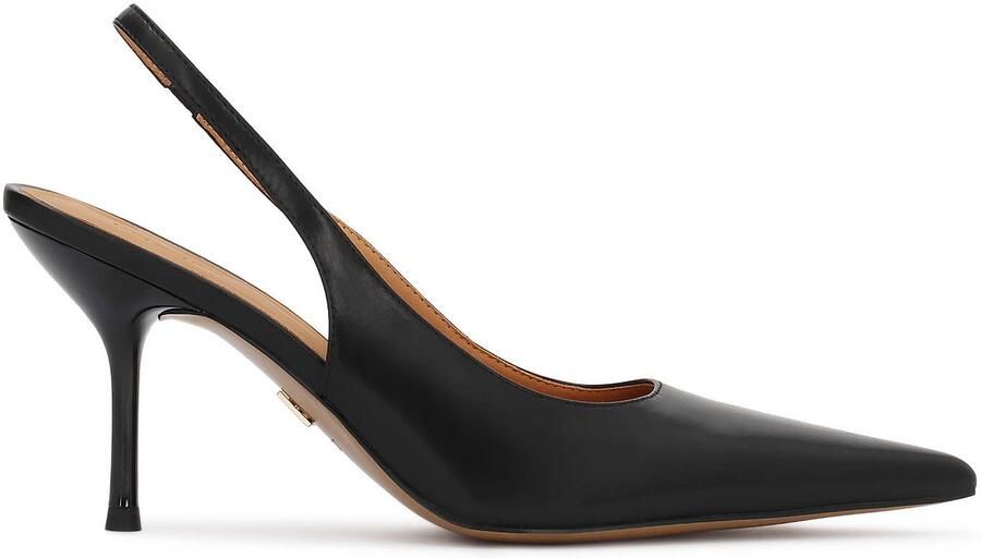 Kazar Black pumps with open heel and pointed nose