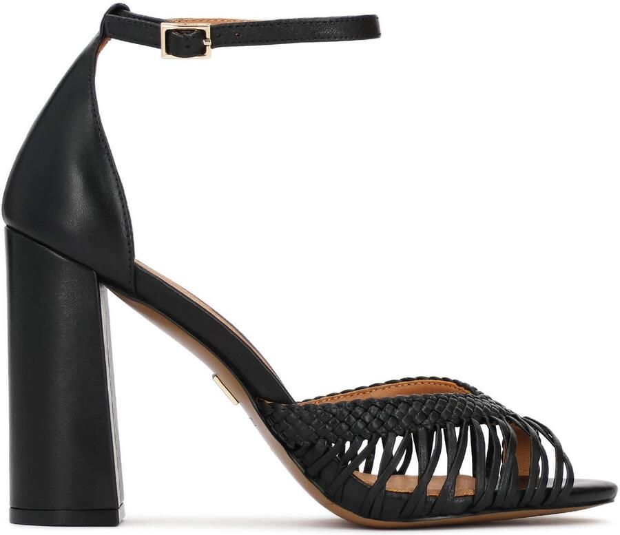 Kazar Zwarte sandalen met gevlochten bovenkant