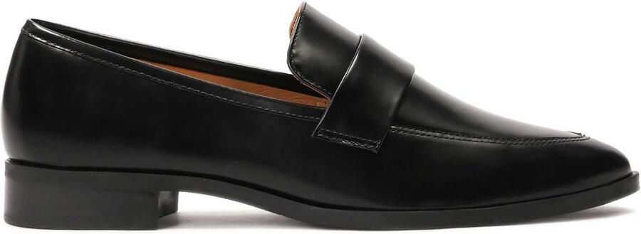 Kazar Black slip-on leather box shoes
