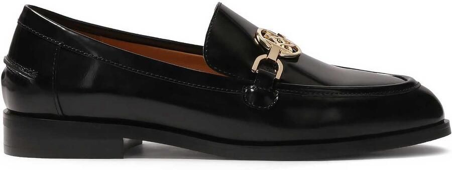 Kazar Zwarte instap halfschoenen met metalen versiering