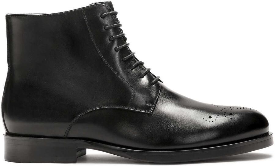 Kazar Black smooth leather boots with openwork embellishment