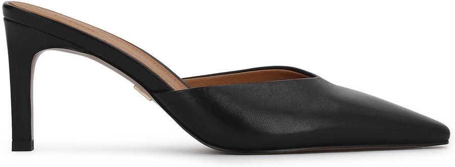 Kazar Black stiletto mules with a built in nose