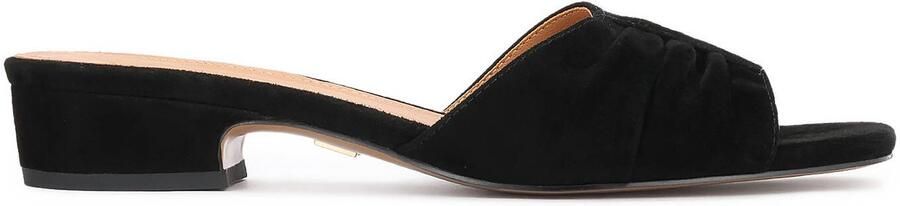 Kazar Black suede mules with crinkle upper