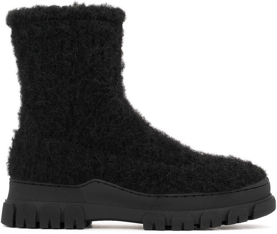 Kazar Black wool blend fabric boots