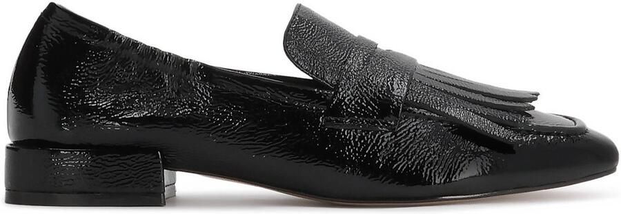 Kazar Black wrinkled patent leather loafers