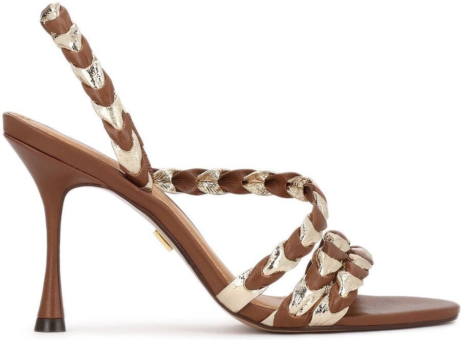 Kazar Brown and gold leather sandals