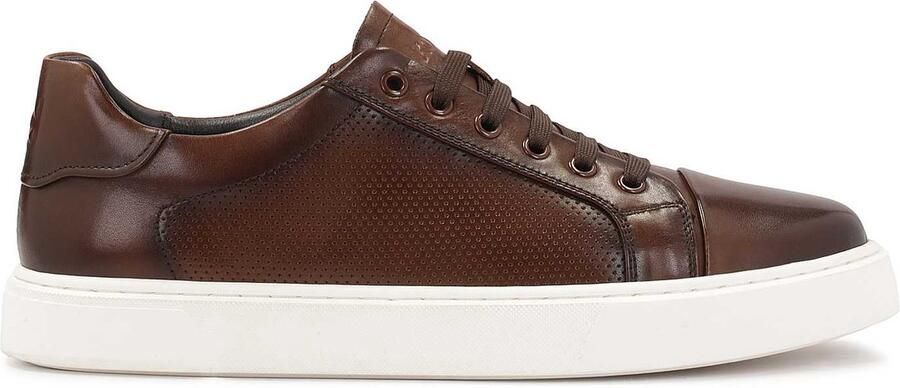 Kazar Brown casual sneakers with perforations