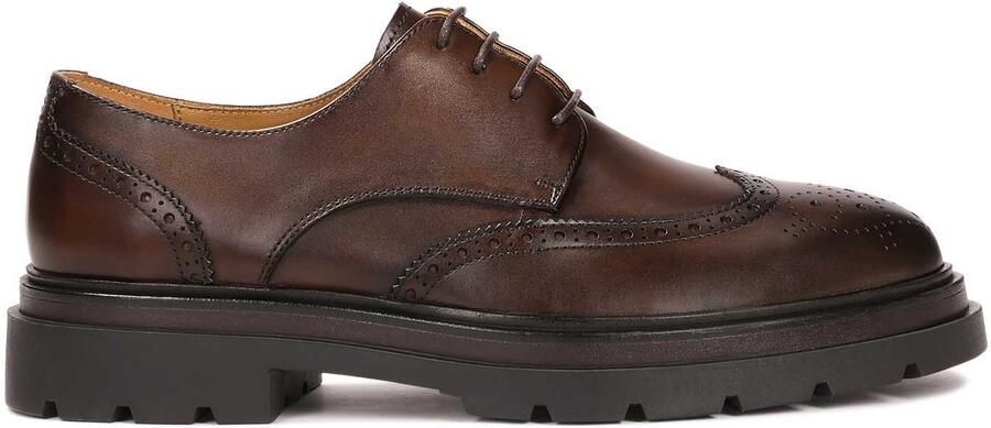 Kazar Brown derby style BROGUES with openwork embellishment