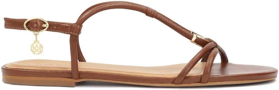 Kazar Brown flat sandals in full grain leather