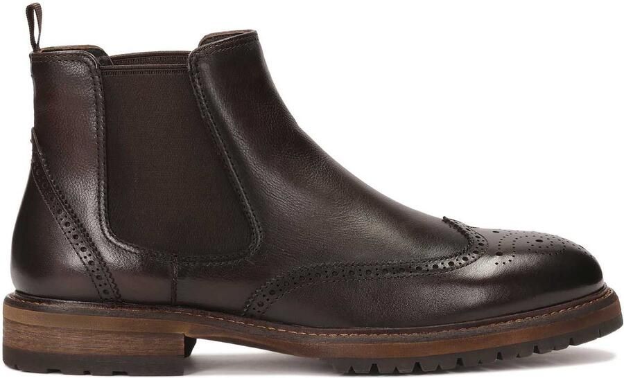 Kazar Brown leather Chelsea boots with ornamentation