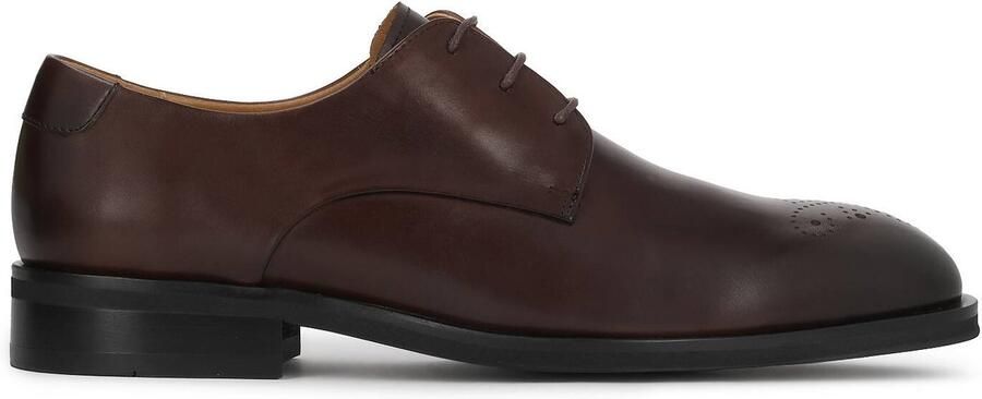 Kazar Brown leather derby with subtle openwork brogue