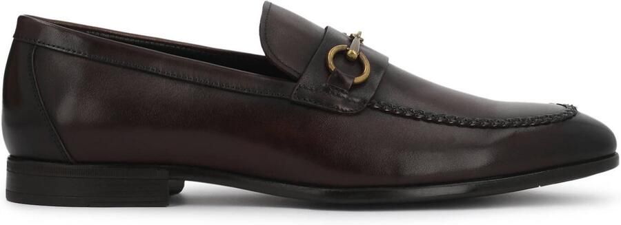 Kazar Brown men's loafers with leather upper and metal embellishment