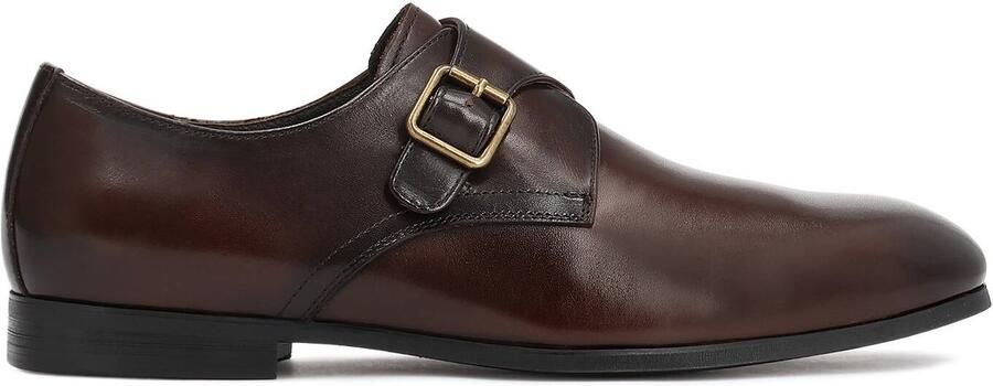 Kazar Brown men's monk leather shoes