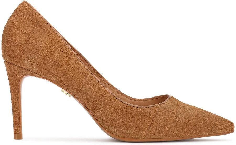 Kazar Brown pumps with an exotic pattern