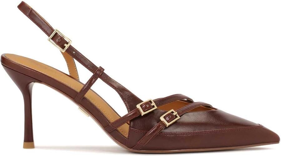 Kazar Brown pumps with open heel