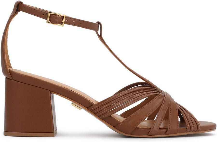 Kazar Brown sandals with a wide heel