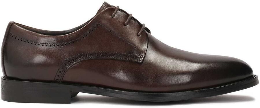 Kazar Brown shoes with open seam and openwork decoration