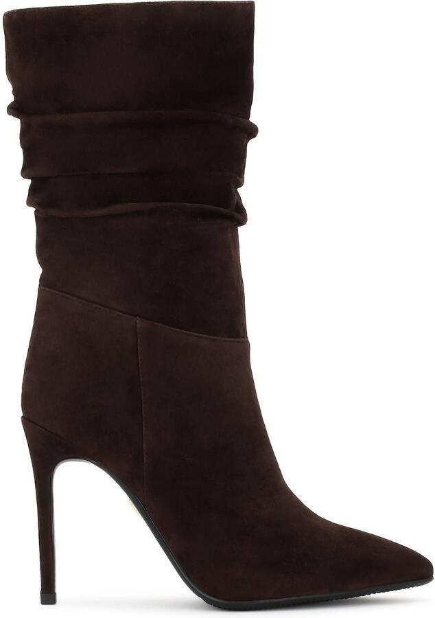 Kazar Brown suede boots with a slender heel
