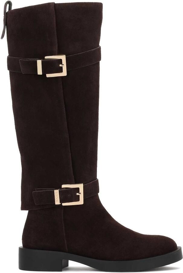 Kazar Brown suede boots with double upper