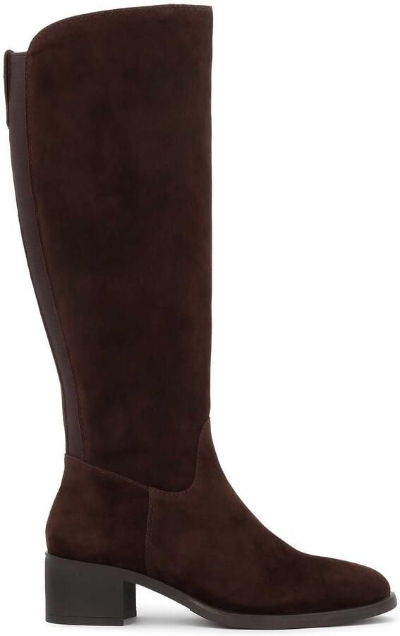Kazar Brown suede boots with elastic and zipper closure