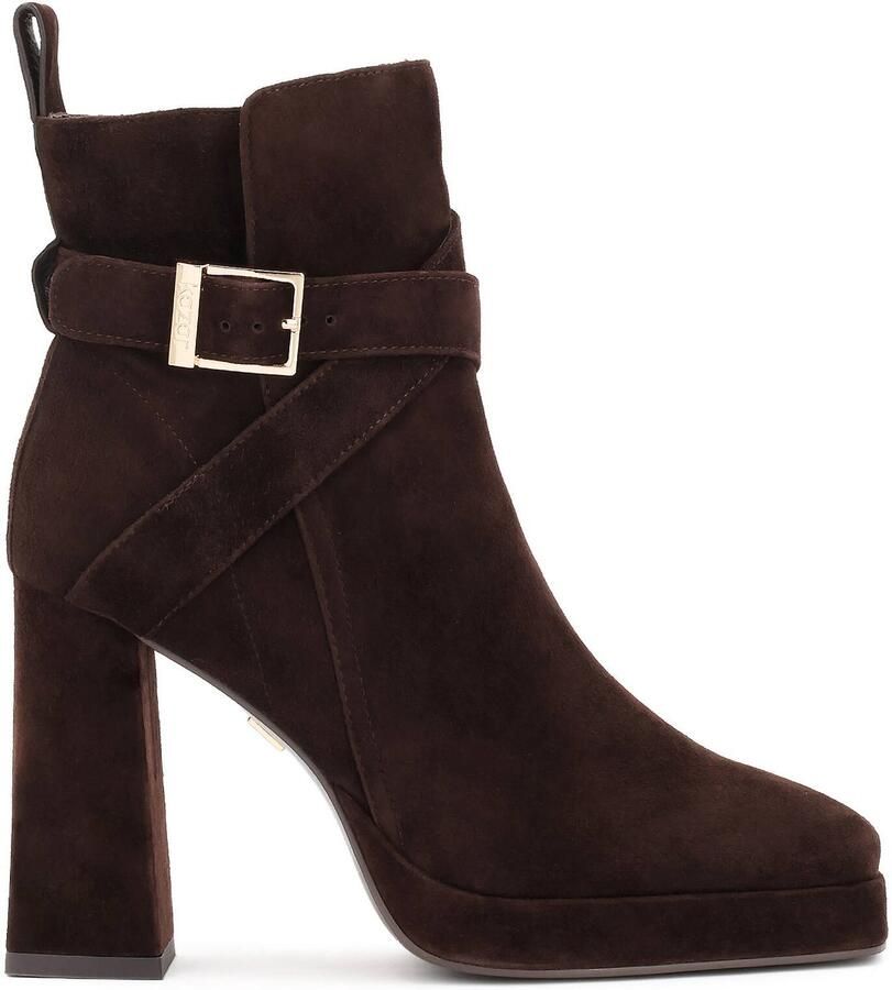 Kazar Brown suede heeled and platform boots