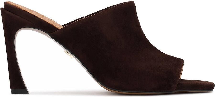 Kazar Brown suede mules with a stiletto heel from the EDITIONS collection