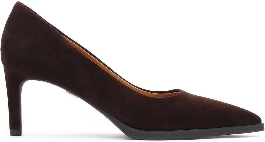 Kazar Classic suede pumps in brown color