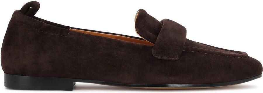 Kazar Dark brown suede slip-on shoes