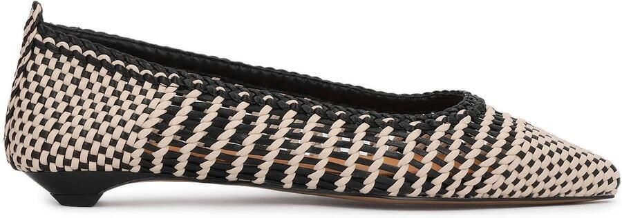 Kazar Elegant interlaced leather pumps in black and beige