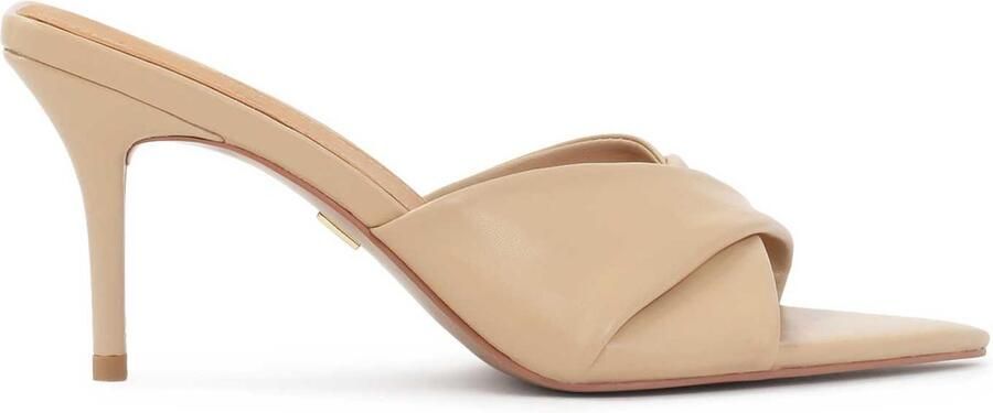 Kazar Elegant stiletto mules with decorative overlapping strap