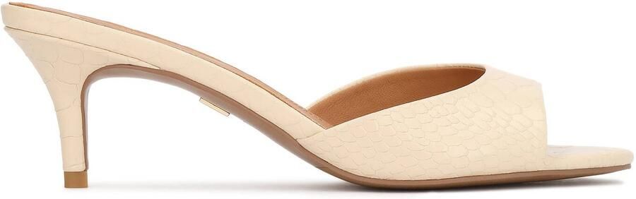 Kazar Embossed leather mules with low heel