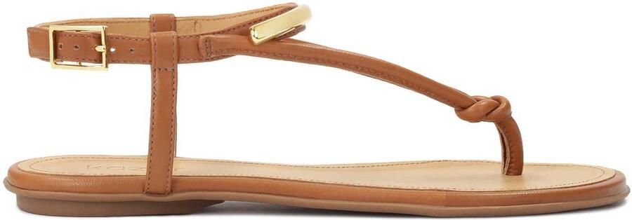 Kazar Platte bruin lederen flip-flops stijl sandalen