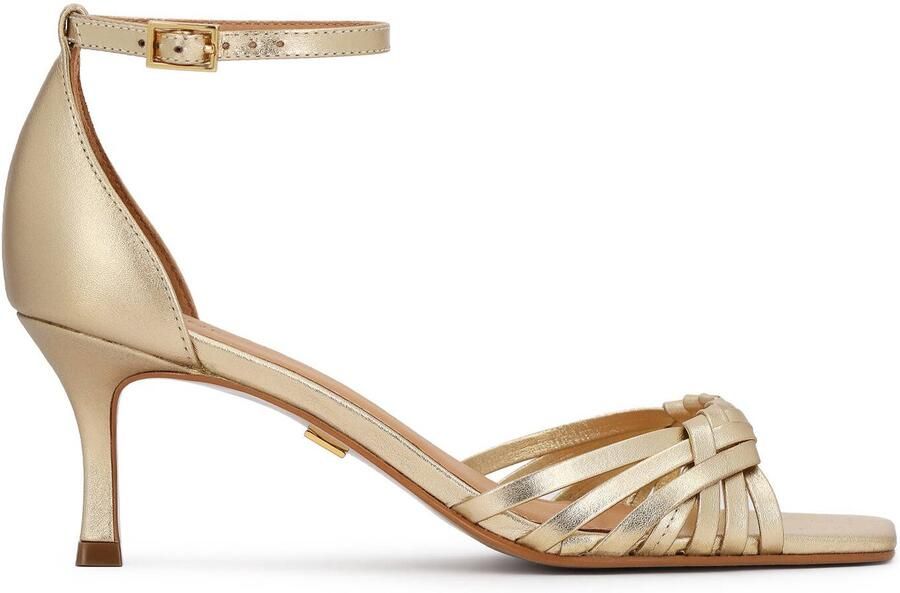 Kazar Gold heeled sandals with braided straps