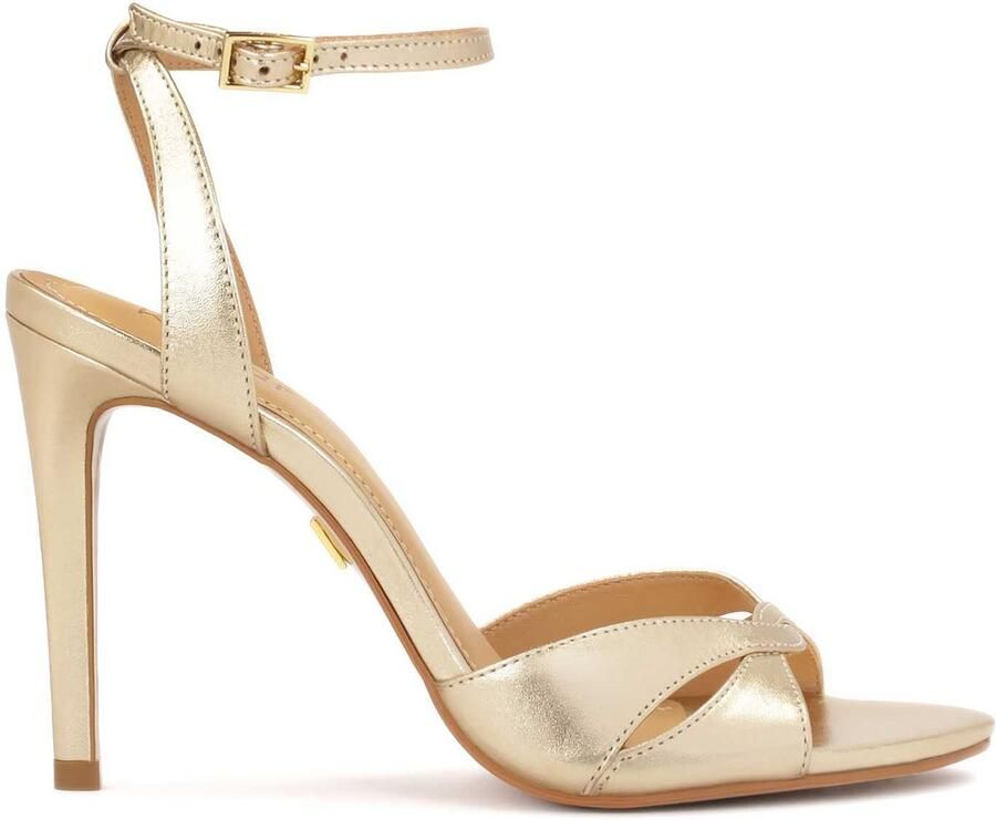 Kazar Gouden leren sandalen met hak