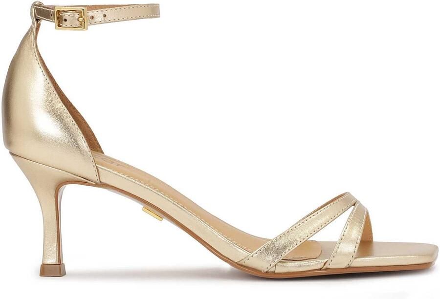 Kazar Gold leather low heel sandals