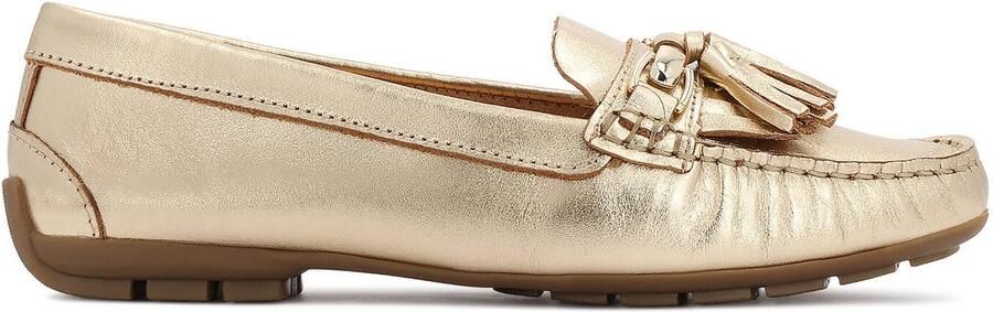 Kazar Gold moccasins in natural leather with clasps