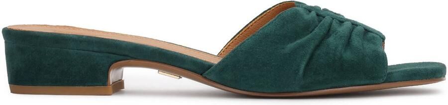 Kazar Green suede mules with a wide heel