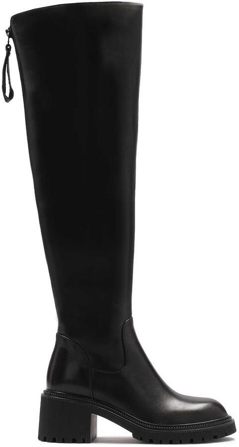 Kazar Leather black boots with an upper below the knee