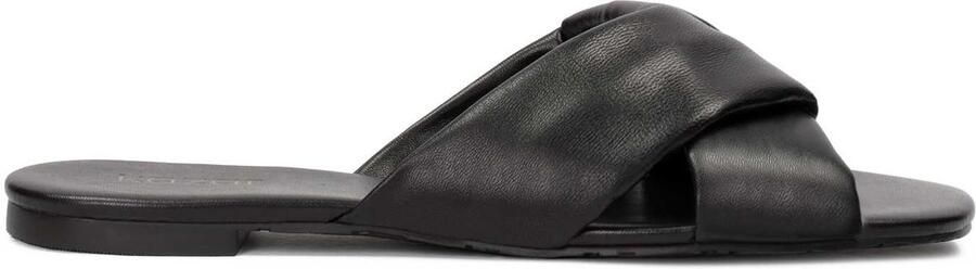 Kazar Zwarte leren muiltjes met zachte bandjes