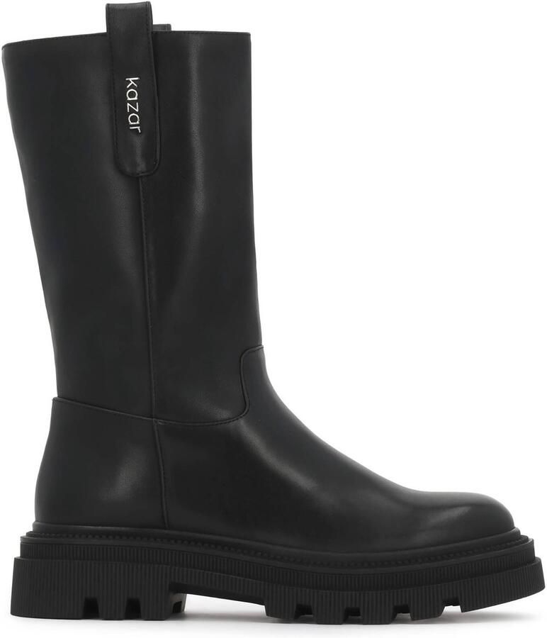 Kazar Leather flat boots with high upper