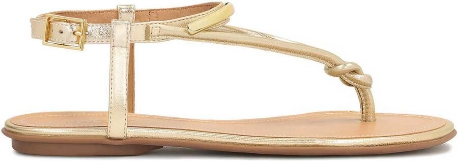 Kazar Leren platte sandalen Yellow Dames