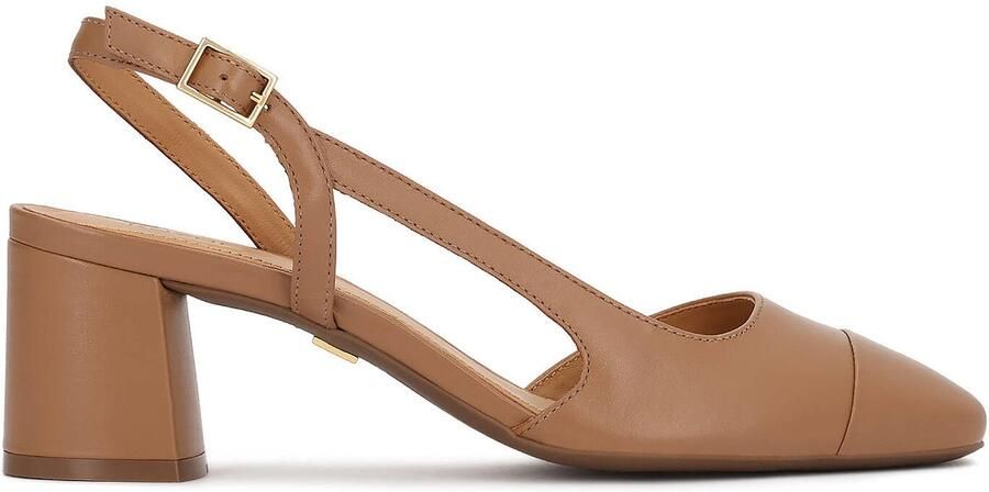 Kazar Leather pumps with open heels