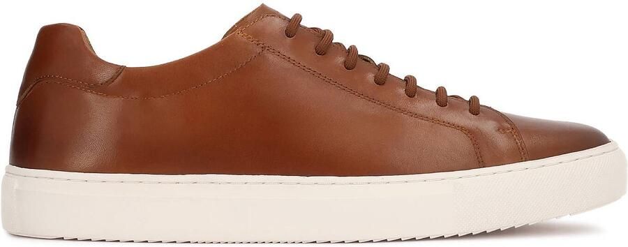 Kazar Leather sole men's sneakers with simple bright sole