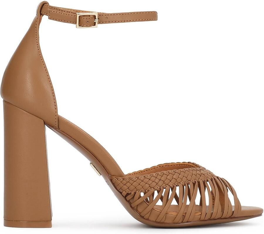 Kazar Light brown sandals with a wide heel
