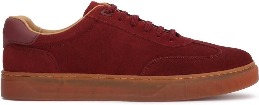 Kazar Maroon suede sneakers on contrasting sole