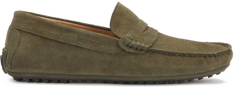 Kazar Men's slip-on moccasins in khaki color