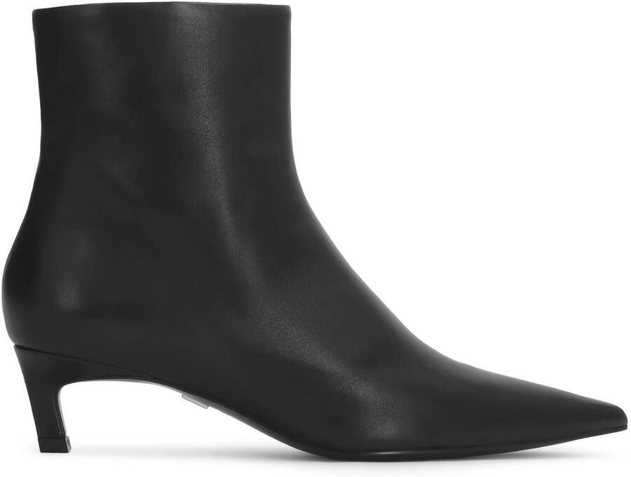 Kazar Minimalist leather kitten heeled boots