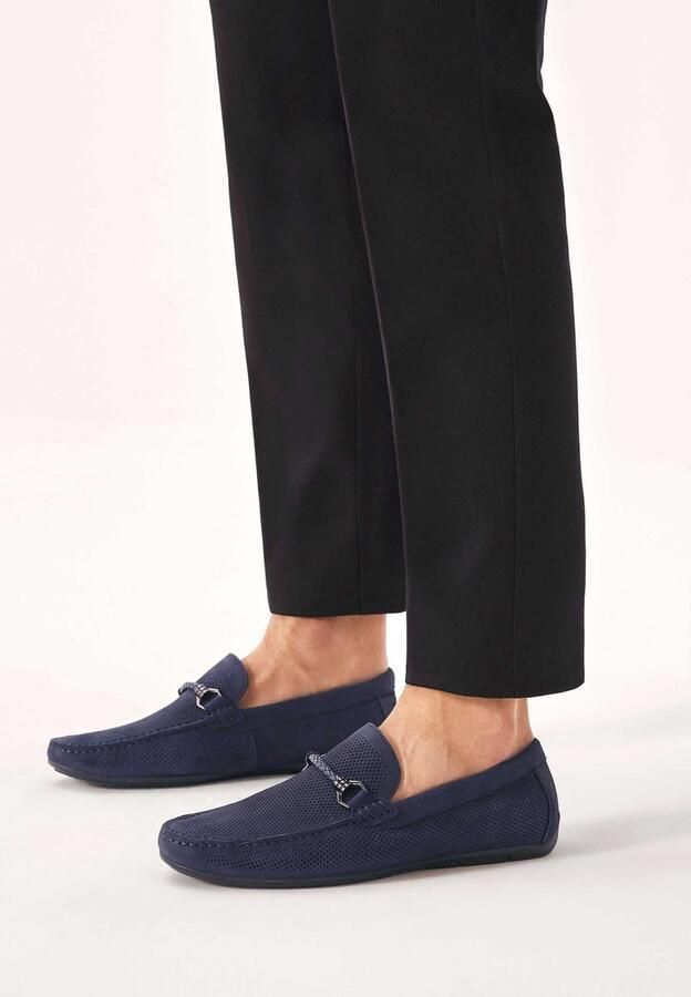 Kazar Mocassins élégants en nubuck bleu marine pour hommes avec une application - Foto 2